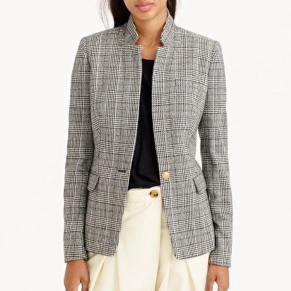J. Crew Regent Blazer in black glenplaid